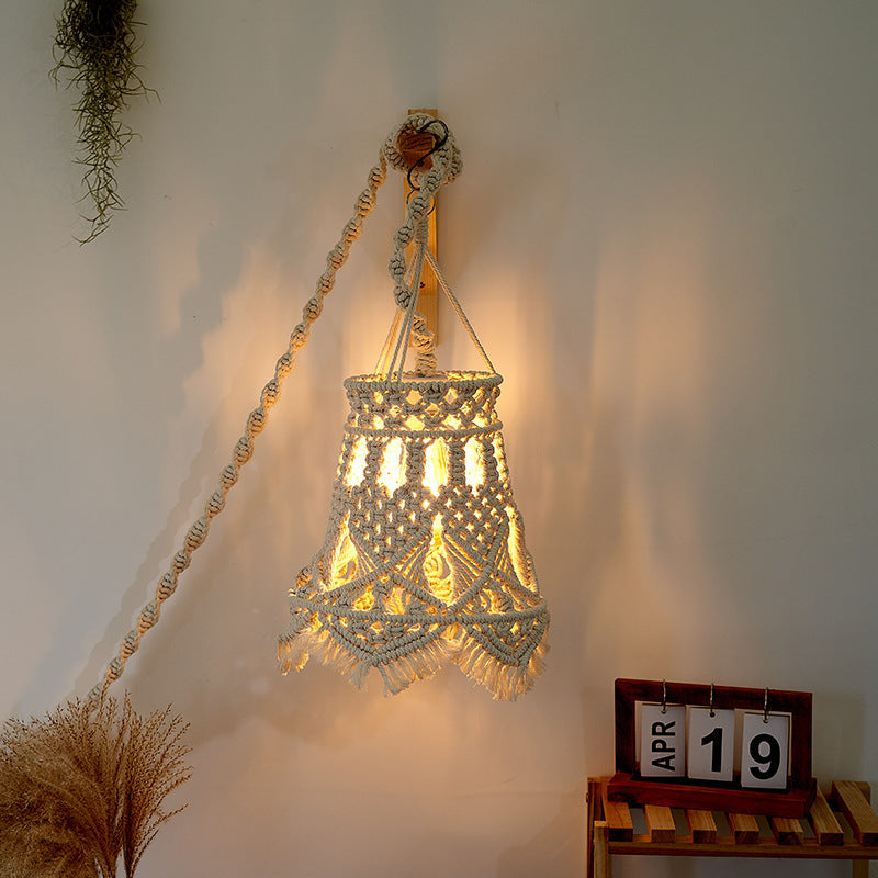 New Hand-woven Home Chandelier Homestay Hotel Wedding Decoration Lampshade Bohemian Tapestry Lighting