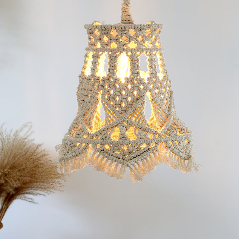 New Hand-woven Home Chandelier Homestay Hotel Wedding Decoration Lampshade Bohemian Tapestry Lighting