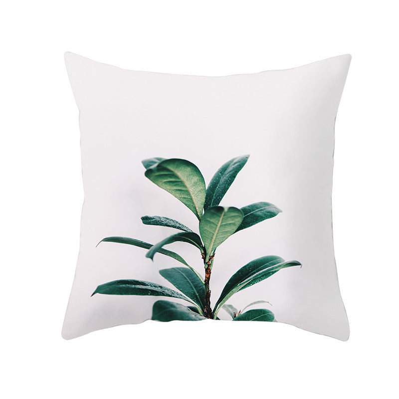 Light Tropical Plants Home Decor Peach Skin Fleece Pillowcase