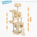 Multi-Level Pet Cat Tree House Candos Soft Natural Sisal Scratching Posts for Kitten Tower with Basket Beds Protecting Furniture